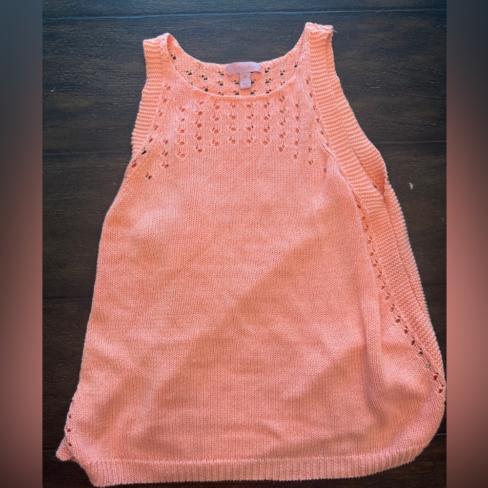 Lilly Pulitzer Coral Sweater Tank Top - Size XL